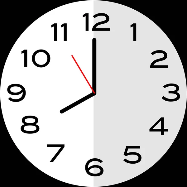 Clock Eight Clock Analog Clock Icon Design Use Illustration Flat — Stock Vector