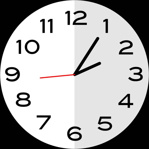2時または5分を過ぎて5分2時アナログ時計を過ぎて アイコンデザインは イラストフラットデザインを使用 — ストックベクタ