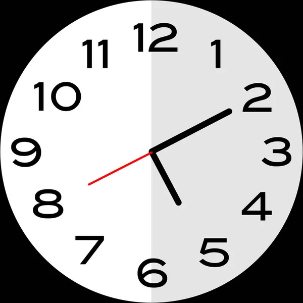 5時または10分は5時アナログ時計を過ぎて10分 アイコンデザインは イラストフラットデザインを使用 — ストックベクタ