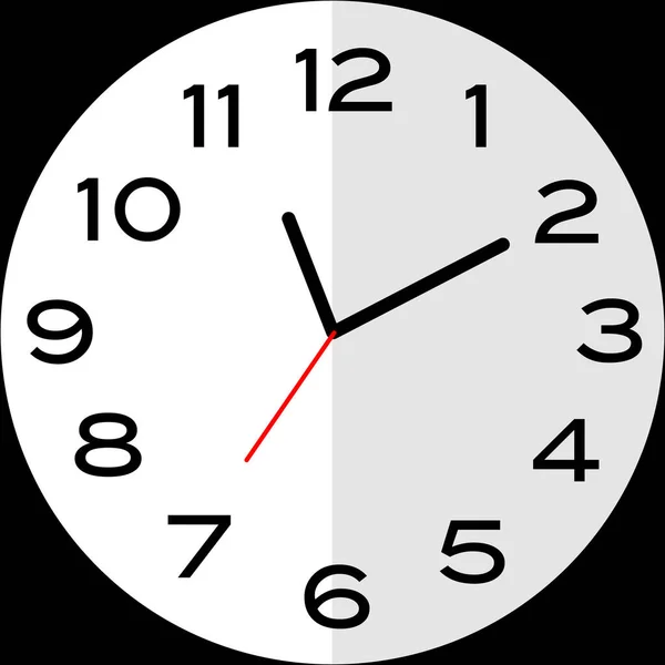 11時または10分過去10分11時アナログ時計 アイコンデザインは イラストフラットデザインを使用 — ストックベクタ