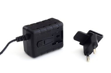 Beyaz izole tasarımcı knock-off elektrik fişi