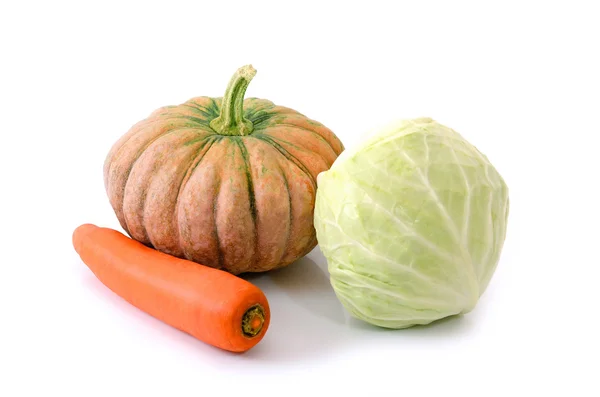 Sebze kansere karşı. Havuç, kabak, lahana — Stok fotoğraf
