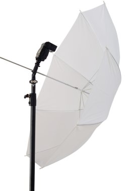 photographic umbrella strobe lighting and speedlight clipart