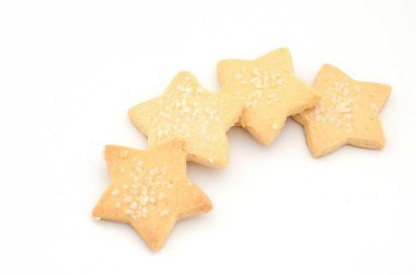 Bisküvi şekli yıldız izole beyaz