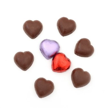 Valentines day background with Chocolate heart shape