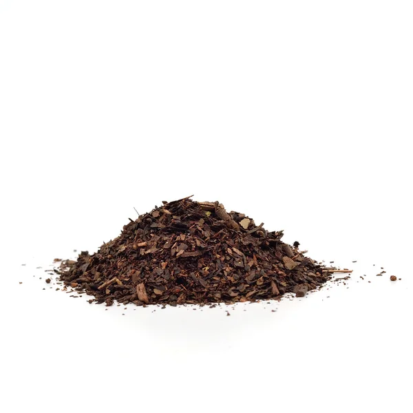 Chá seco preto aromático com pétalas — Fotografia de Stock