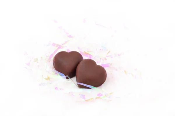 День святого Валентина фон с шоколадной формы сердца — стоковое фото