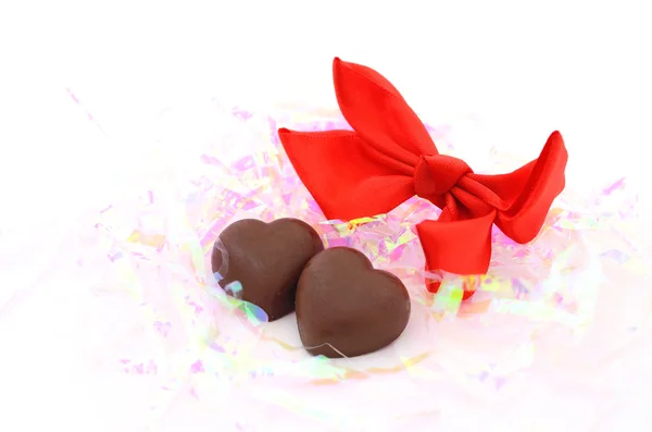 Valentines day background with Chocolate heart shape — Stock Photo, Image