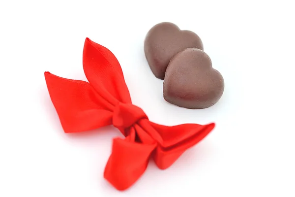 Valentinstag Hintergrund mit Schokolade Herzform — Stockfoto