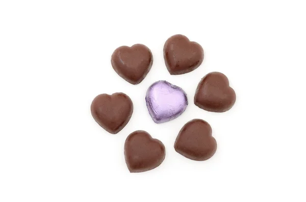 Fondo de San Valentín con forma de corazón de chocolate —  Fotos de Stock