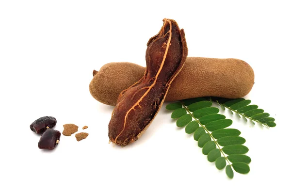 Demirhindi ve yaprakları izole beyaz zemin üzerine