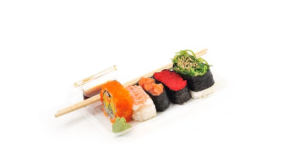 Sushi set pack for sale isolate on white — Stock Photo, Image