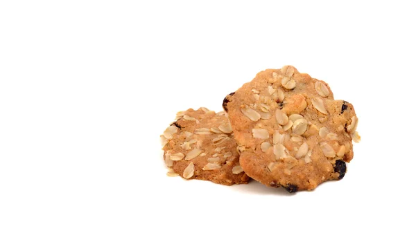 Domácí čokoláda čip a mandlové Topped s ořechy izolovat na w — Stock fotografie