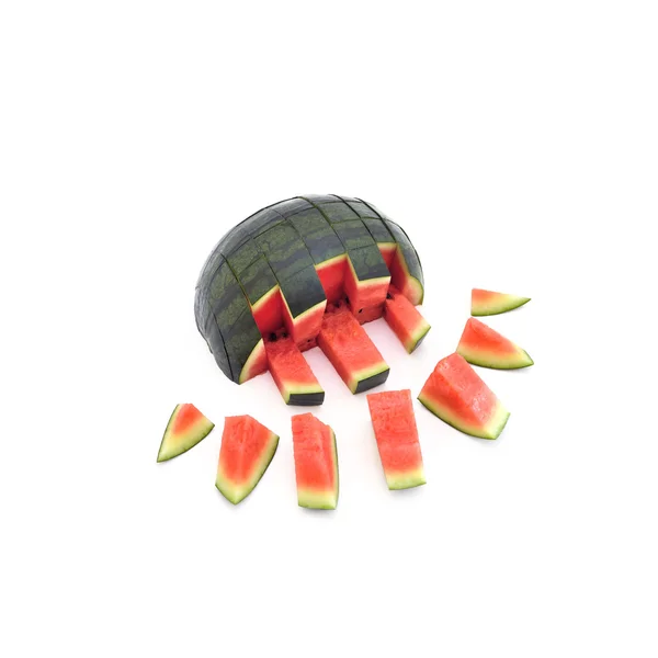 Frische Wassermelone isolieren auf weißem Hintergrund — Stockfoto