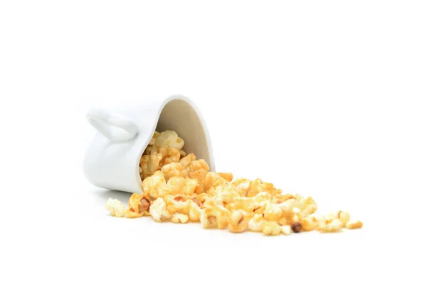 Popcorn drop on white background — Stock Photo, Image