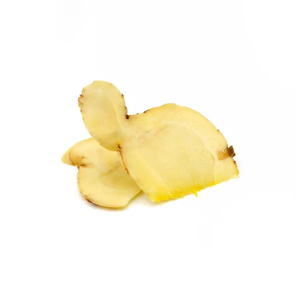 Ginger slice on isolate white background — Stock Photo, Image