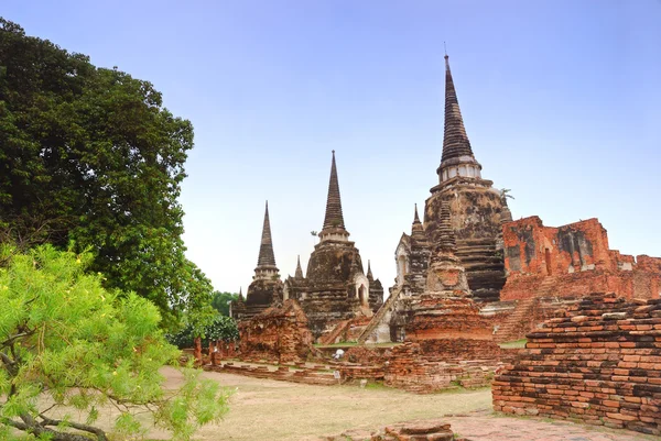 Starověké 3 Pagoda v Thajsku Ayuttaya — Stock fotografie