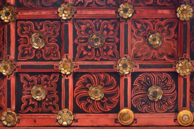 Beautiful Thai style Teak wood carving ceiling in Chiangmai Thai