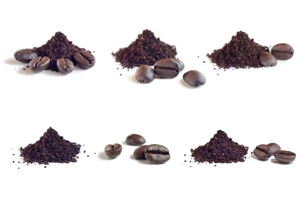 Collection of Roast and ground coffee ,coffee beans — 스톡 사진