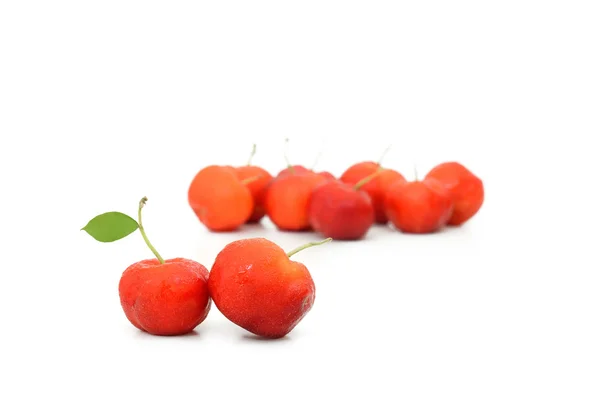 West Indian Cherry with leaf isolate on white background — Stock Photo, Image