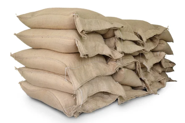 Hemp sacks containing rice — Stock Photo, Image
