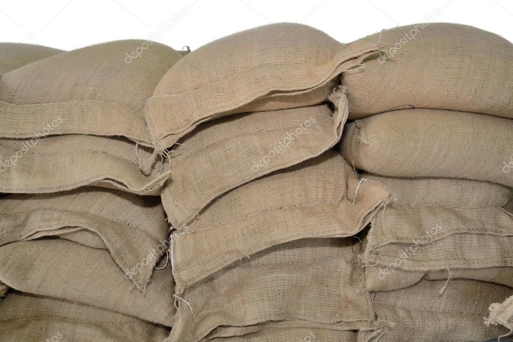Hemp sacks containing rice