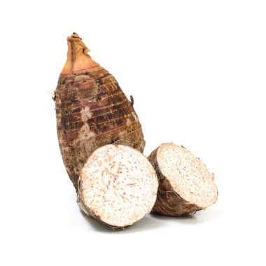 Taze Taro izole beyaz arka plan üzerinde