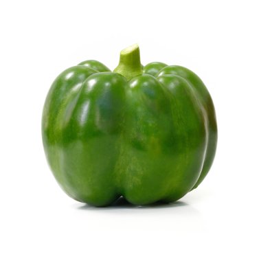 Beyaz arka plan (bitkisel üzerinde yeşil biber)