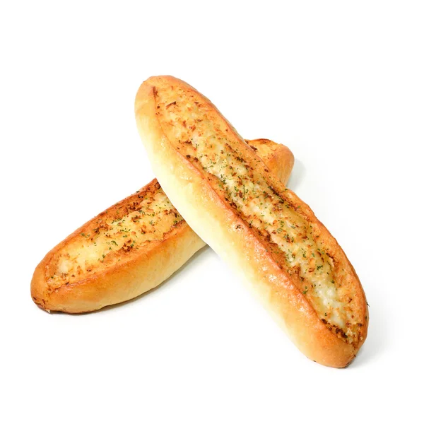 Česnekový chléb domácí izolaci na bílém pozadí — Stock fotografie