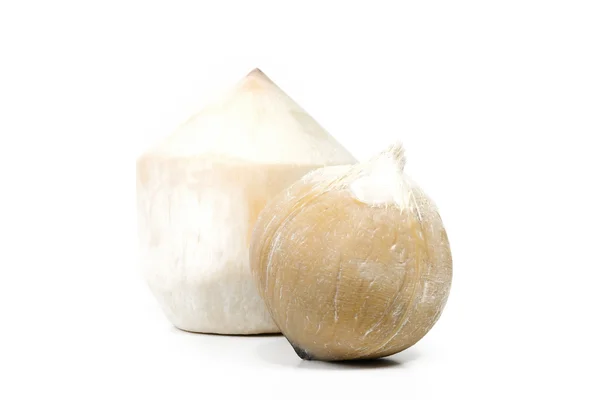 Aislamiento de coco fresco sobre fondo blanco (Fruta ) — Foto de Stock