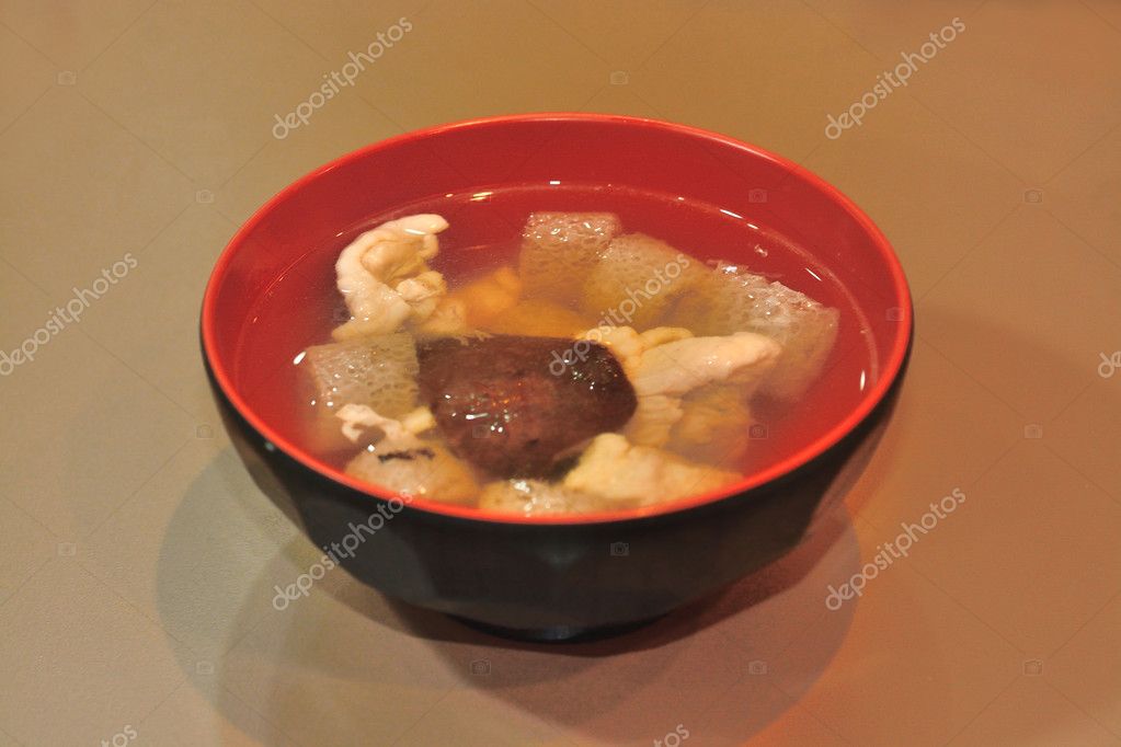 (Soup) Bamboo pith soup japanese appetizer food — Stock Photo © art8MB
