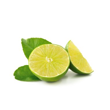 Kireç izole beyaz zemin üzerine (limon meyve)