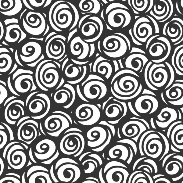 Padrão Sem Costura Espiral Fundo Monocromático Abstrato Ilustração Vetorial —  Vetores de Stock