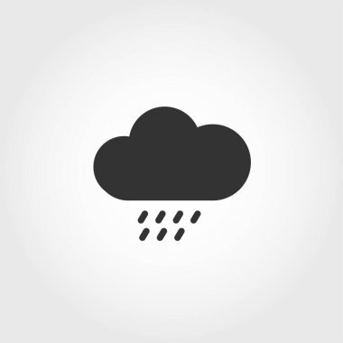 Yağmur - siyah simge. Hava durumu sembolü. Vektör illüstrasyonu.
