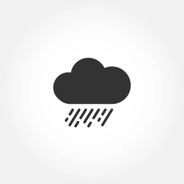 Rain Black Icon Weather Symbol Vector Illustration — Stock Vector