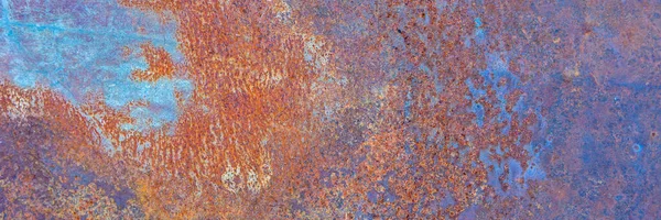 Fondo Textura Metálica Oxidada Con Rastros Corrosión Panorama — Foto de Stock