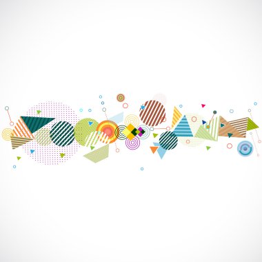 yaratıcı çizgi ve üçgen grafik kavramı ve dekorasyon, vektör illüstrasyon ile soyut renkli geometrik şerit