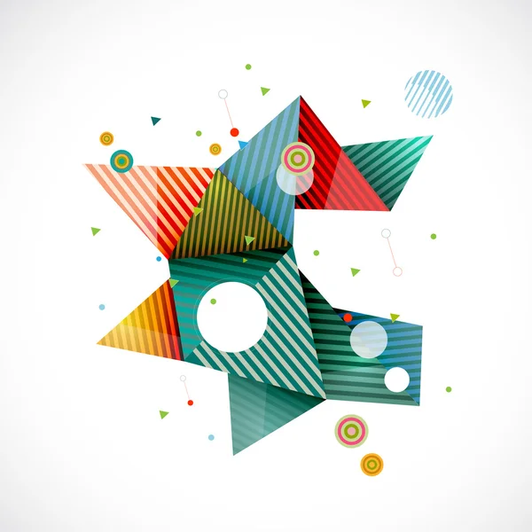 Modelo geométrico colorido abstrato com linha criativa e conceito de decoração gráfica triangular, ilustração vetorial — Vetor de Stock
