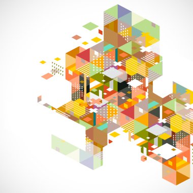 Soyut fütüristik ve yaratıcı karışımı geometrik arka plan, vektör illüstrasyon