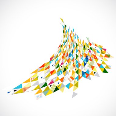 perspektif eğrisi görünümünde karışımı geometrik geometrik soyut yaratıcı geometrik, vektör illüstrasyon