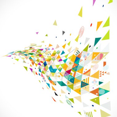 perspektif eğrisi görünümünde karışımı geometrik geometrik soyut yaratıcı geometrik, vektör illüstrasyon