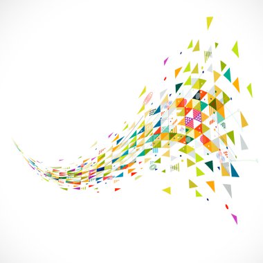 yaratıcı mix bayrak akışı şekli, vektör çizim ile geometrik soyut