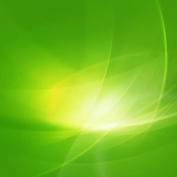 Abstrait vert brillant torsion lignes lumineuses vagues fond, illustration vectorielle — Image vectorielle