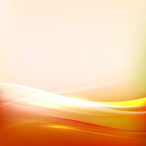 Abstract fel oranje en stromen achtergrond op onder deel, vectorillustratie — Stockvector