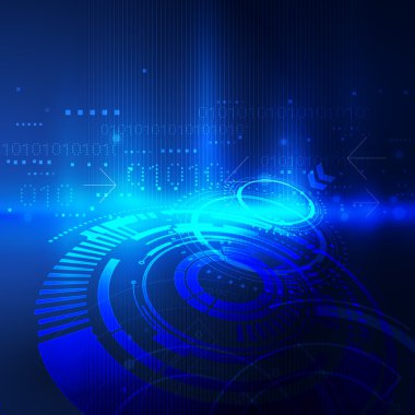 Devre ve dijital kavram arka planı ile soyut fütüristik teknoloji, Vektör illüstrasyon