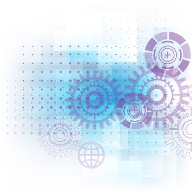 Teknoloji fütüristik dijital ve dişli arka plan, Vektör illüstrasyon