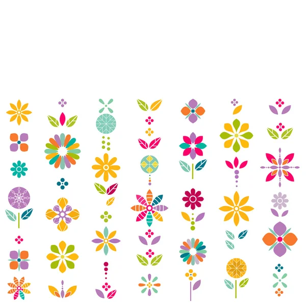 Πολύχρωμο λουλούδι σύμβολο σύγχρονο γραφικό μοτίβο, εικονογράφηση διάνυσμα — Διανυσματικό Αρχείο