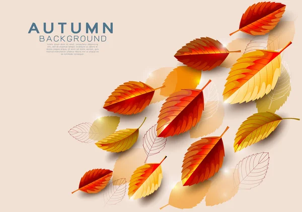 Autunno Sfondo Decorare Con Foglie Cadenti Testo Dello Spazio Modello Grafiche Vettoriali