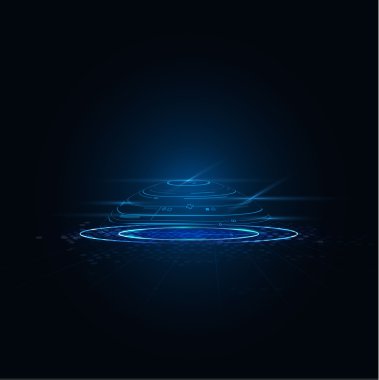 Futuristic hareket bulanık ve teknoloji, vektör çizim devre