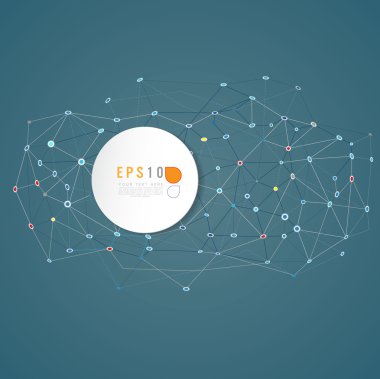 Soyut kafes arka plan çizgiler ve şekiller boş daireler, fütüristik tasarımı, vektör çizim ile